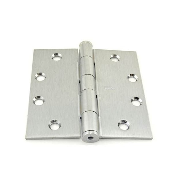 Best Hinges 4-1/2inx4-1/2in Steel Full Mortise Standard Weight Square Corner Hinge # 050038 Satin Chrome F17941226D - main